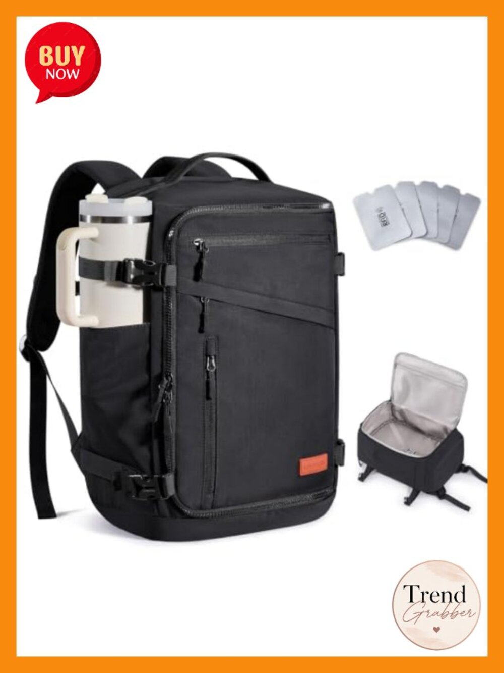 40L Airline Approved Carry On Laptop Backpack RFID Blocking Travel Daypack